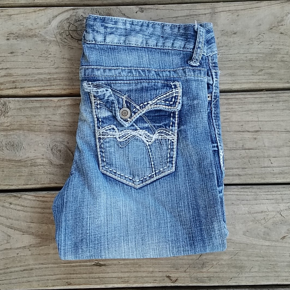 Rue 21 Factory Faded Distressed Cuffed Capris